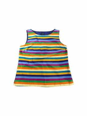 Talbots 100% Silk Rainbow Stripe Sleeveless Blouse - Size 12